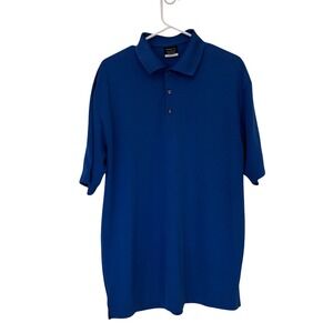 Nike Golf Dri-Fit Blue Polo Shirt Short Sleeve Mens L Lightweight Breathable Col